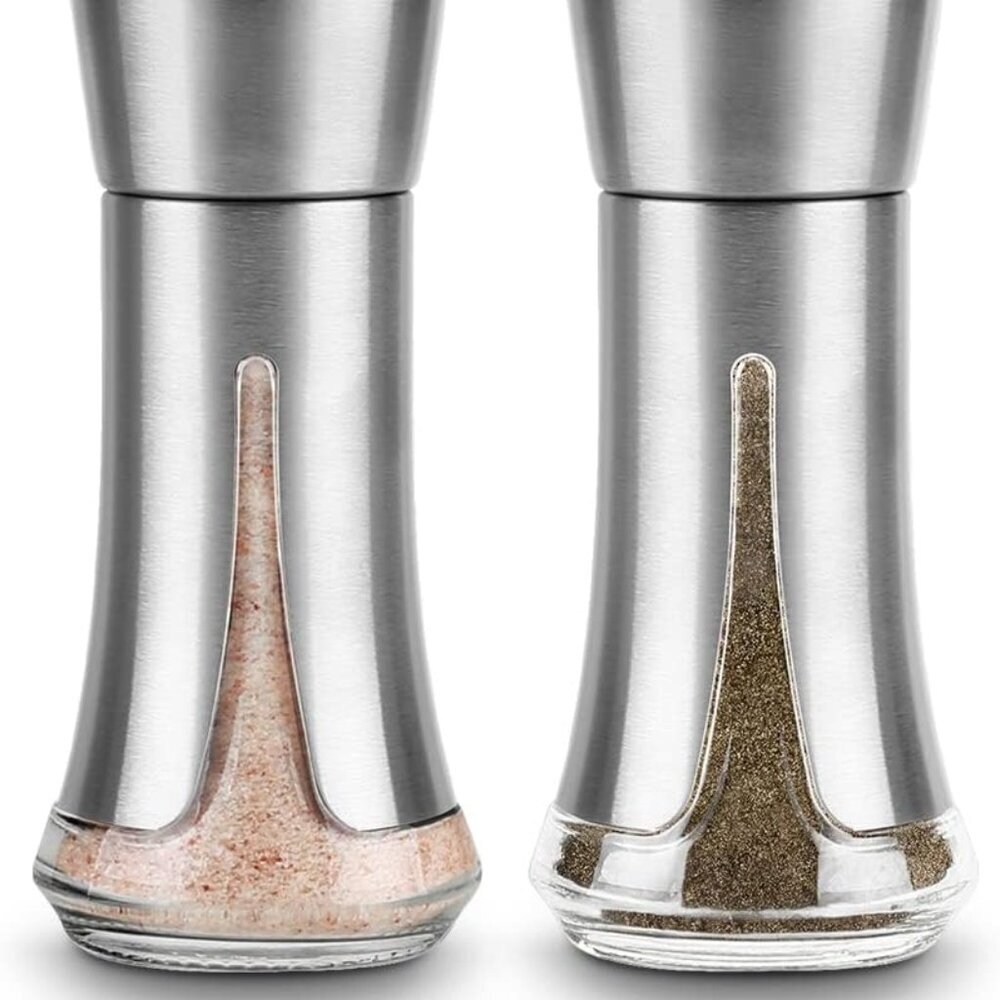 Salt and Pepper Shakers by - Salt Shaker with Adjustable Pour Holes for Himalaya